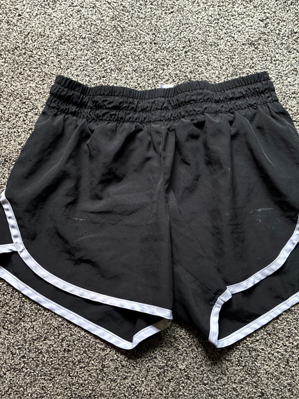 Athletic Works Junior Black and White Running Shorts, Size XS (0-2)